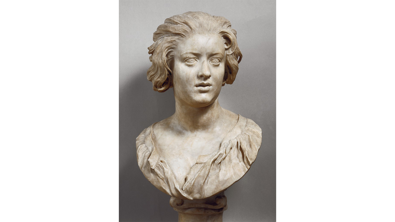 Bernini, Gianlorenzo. Portrait of Costanza Bonarelli, 1636, marble, 72 cm, Museo Nazionale del Bargello, Florence, Italy.